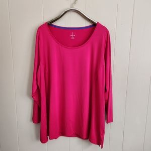 3/15 Lands' End t-shirt shirt moisture wicking dri-fit long sleeve 3X 24W 26W